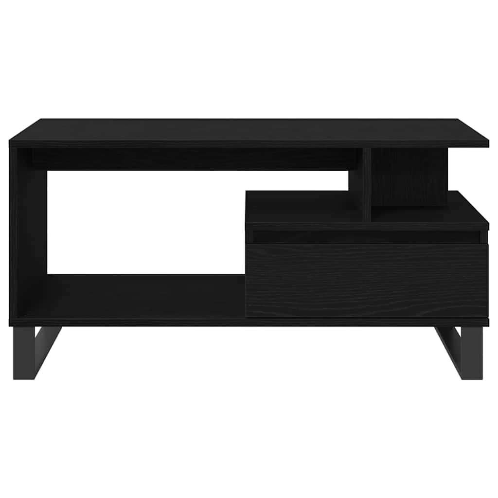 vidaXL Coffee Table Black Oak 90 x 49 x 45 cm Engineered Wood