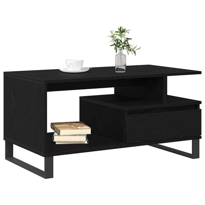 vidaXL Coffee Table Black Oak 90 x 49 x 45 cm Engineered Wood