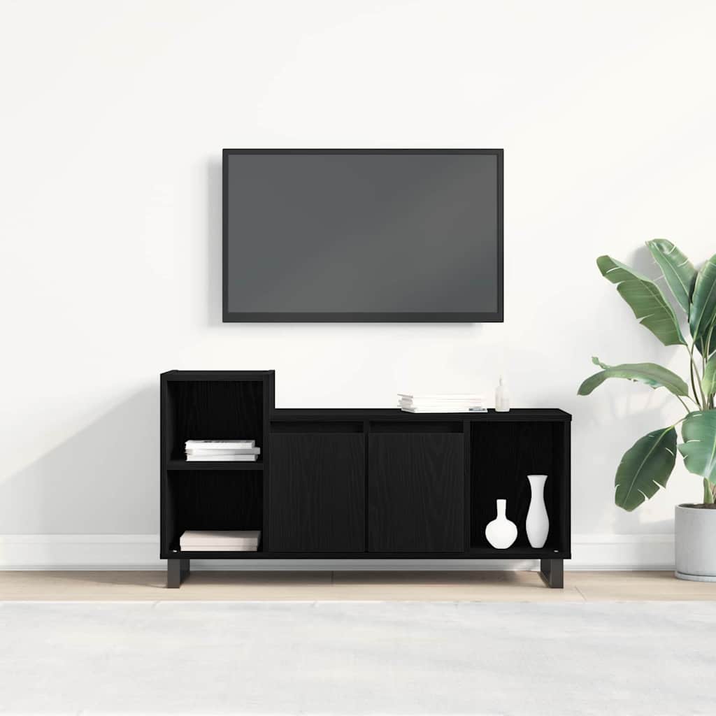 vidaXL TV Cabinet Set 100 x 35 x 55 cm Black Oak Engineered Wood