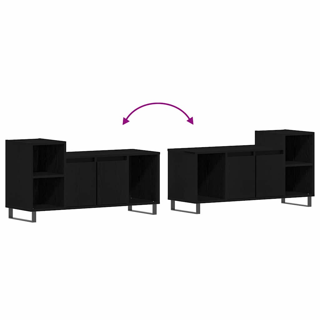 vidaXL TV Cabinet Set Black Oak 100 x 35 x 55 cm Engineered Wood