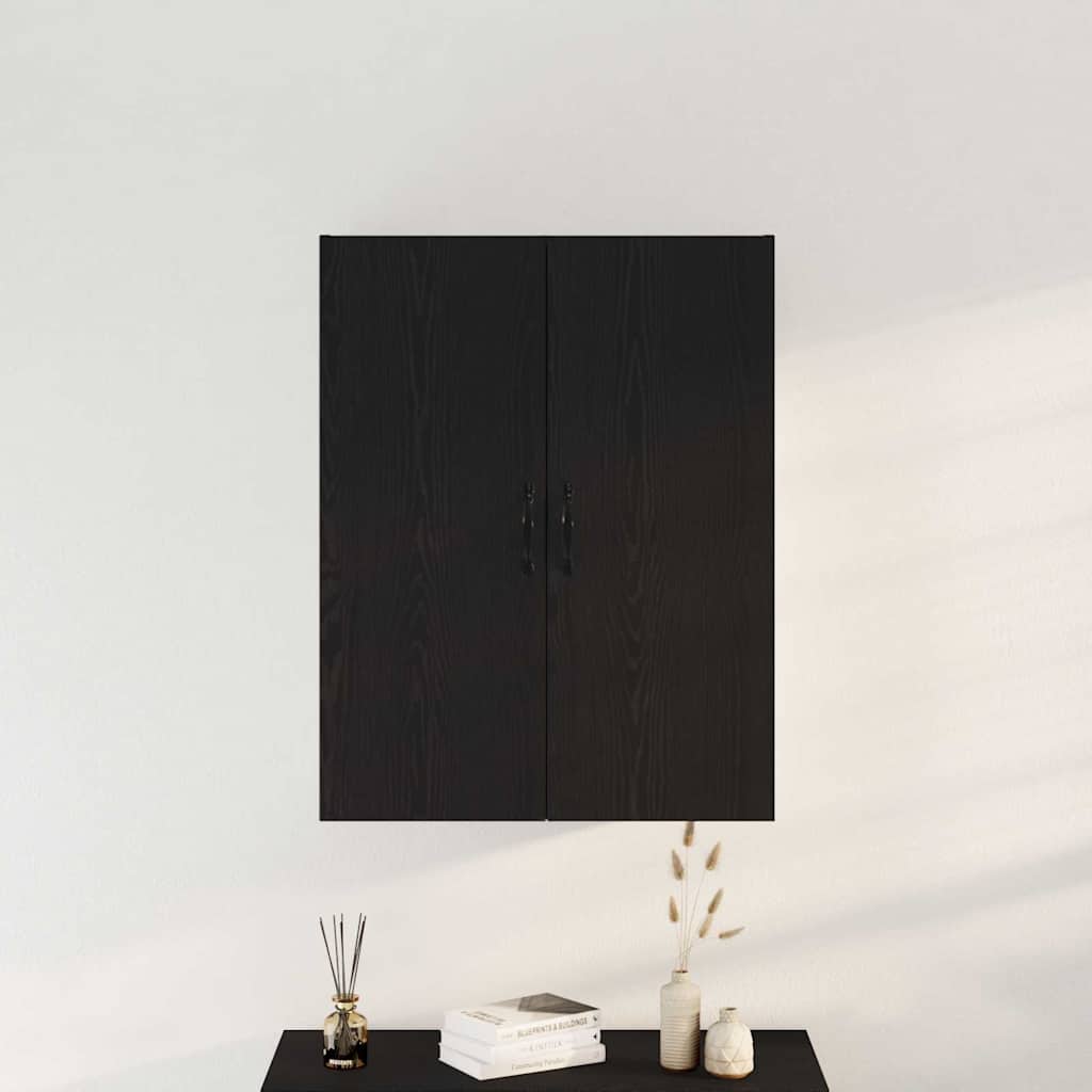 vidaXL Wall-mounted Cabinet Wall-mounted Black Oak 69.5 x 34 x 180 cm