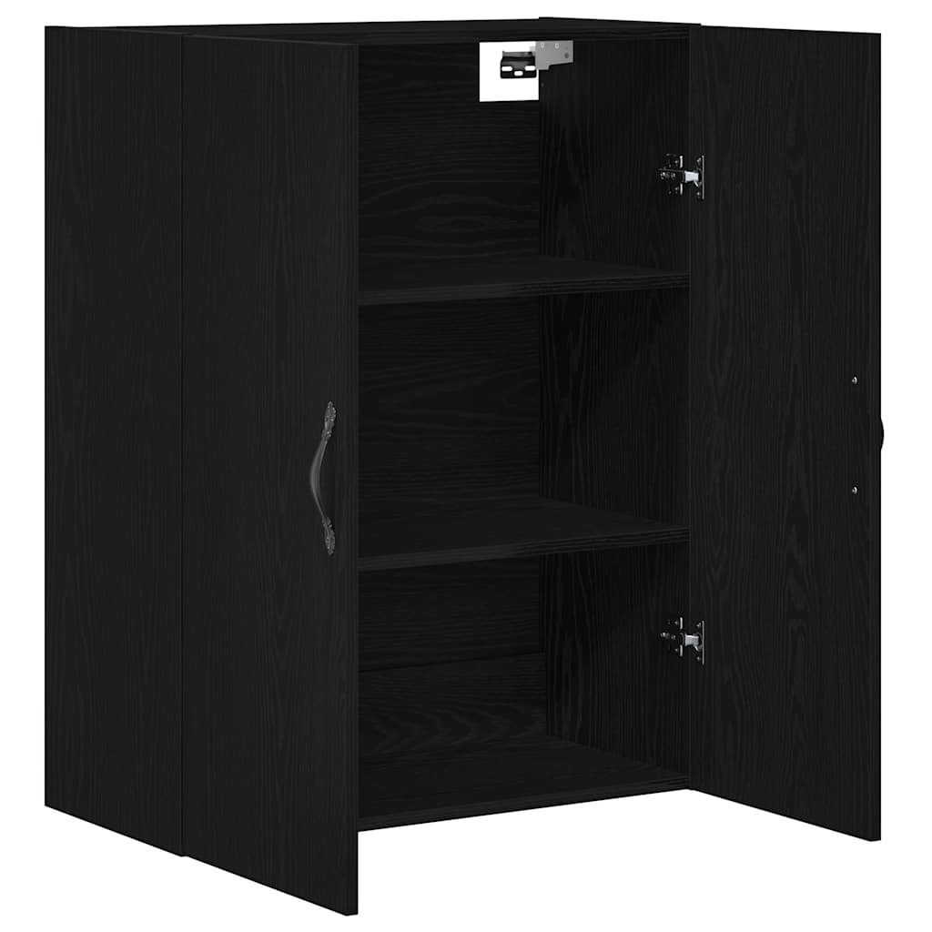 vidaXL Wall-mounted Cabinet Wall-mounted Black Oak 69.5 x 34 x 180 cm