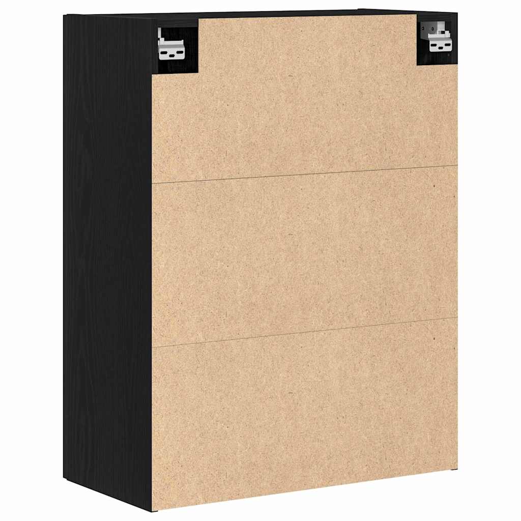 vidaXL Wall-mounted Cabinet Wall-mounted Black Oak 69.5 x 34 x 180 cm