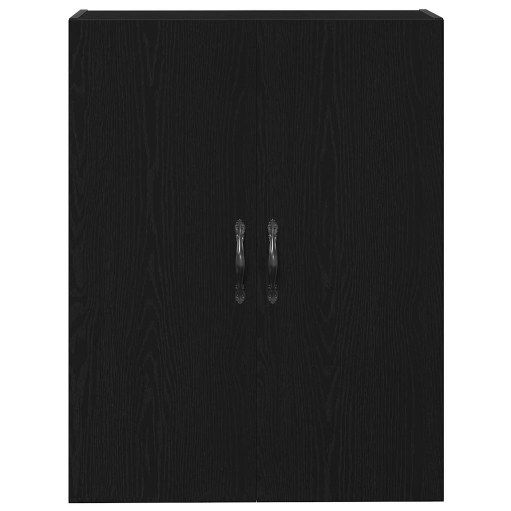vidaXL Wall-mounted Cabinet Wall-mounted Black Oak 69.5 x 34 x 180 cm