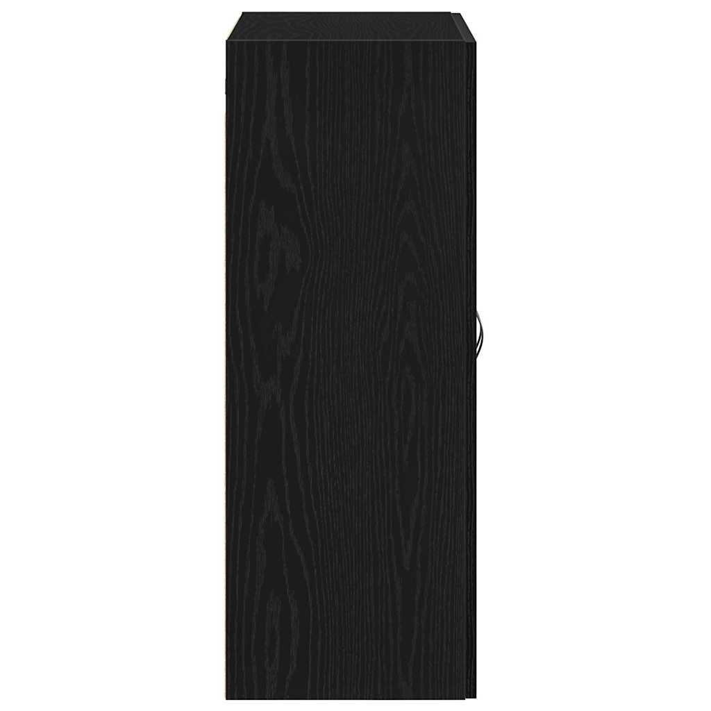 vidaXL Wall-mounted Cabinet Wall-mounted Black Oak 69.5 x 34 x 180 cm