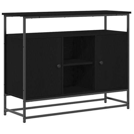 vidaXL Sideboard Black Oak 100 x 35 x 80 cm Engineered Wood