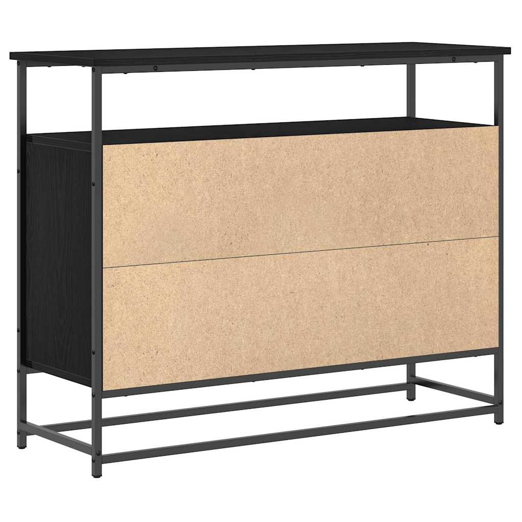 vidaXL Sideboard Black Oak 100 x 35 x 80 cm Engineered Wood