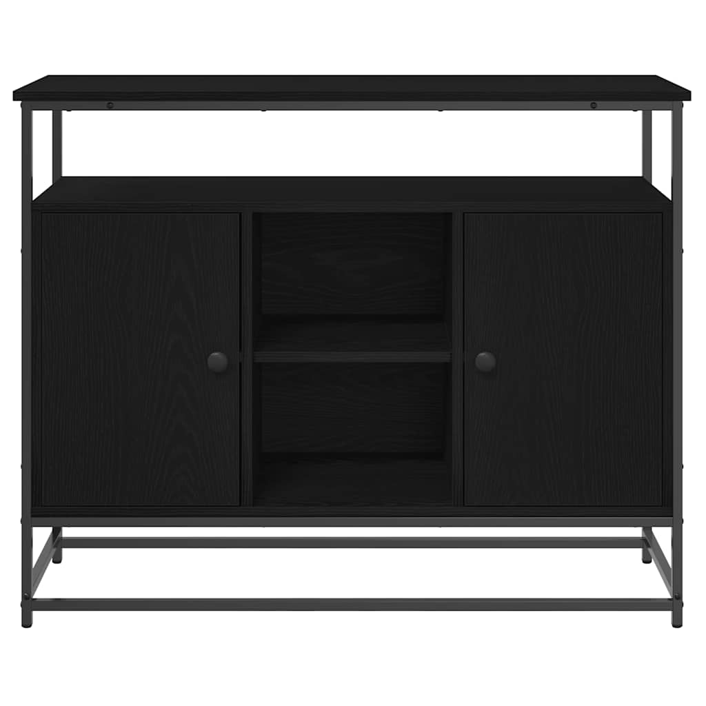 vidaXL Sideboard Black Oak 100 x 35 x 80 cm Engineered Wood
