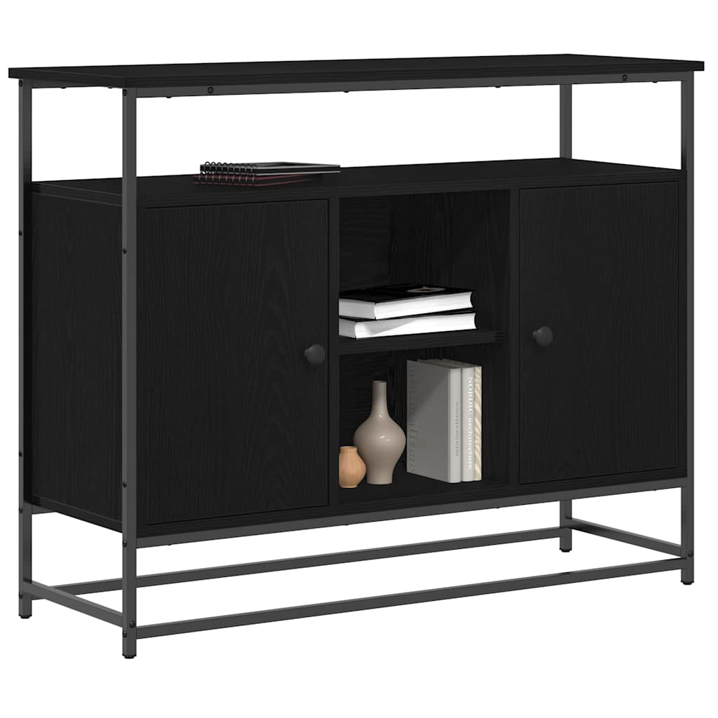 vidaXL Sideboard Black Oak 100 x 35 x 80 cm Engineered Wood