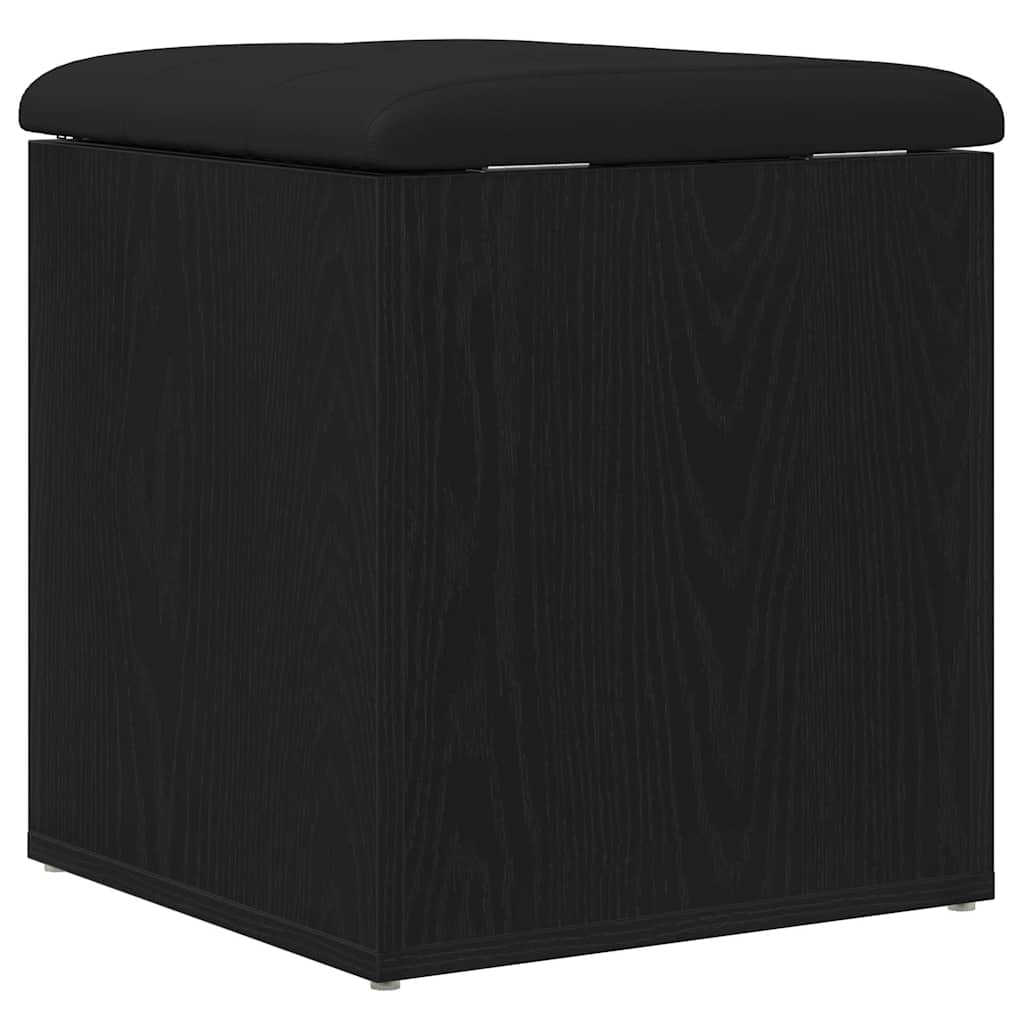 vidaXL Storage Bench Black Oak 42 x 42 x 45 cm Engineered Wood