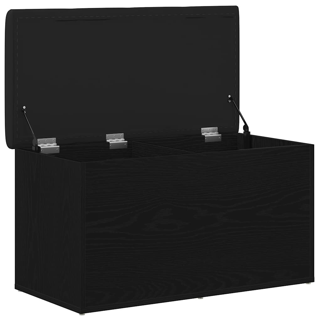 vidaXL Storage Bench Black Oak 82 x 42 x 45 cm Engineered Wood