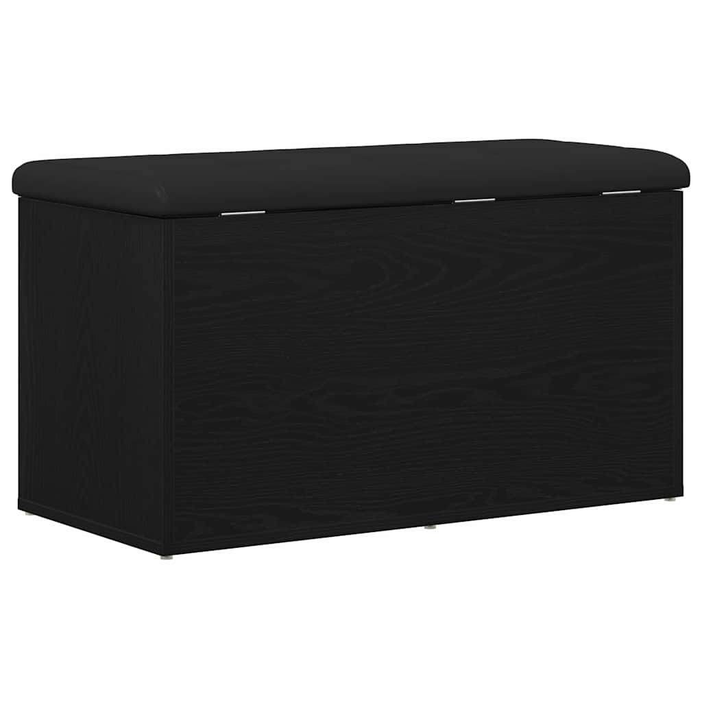vidaXL Storage Bench Black Oak 82 x 42 x 45 cm Engineered Wood