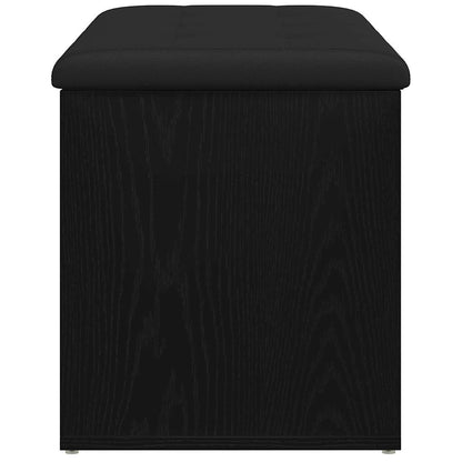 vidaXL Storage Bench Black Oak 82 x 42 x 45 cm Engineered Wood