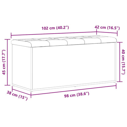 vidaXL Storage Bench Black oak 102 x 42 x 45 cm Engineered Wood