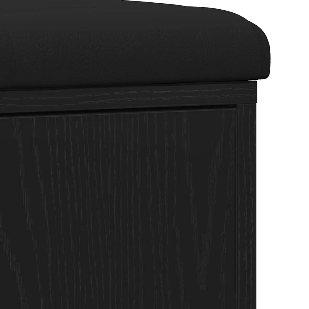 vidaXL Storage Bench Black Oak 102 x 32 x 50 cm Engineered Wood