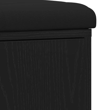 vidaXL Storage Bench Black Oak 102 x 32 x 50 cm Engineered Wood