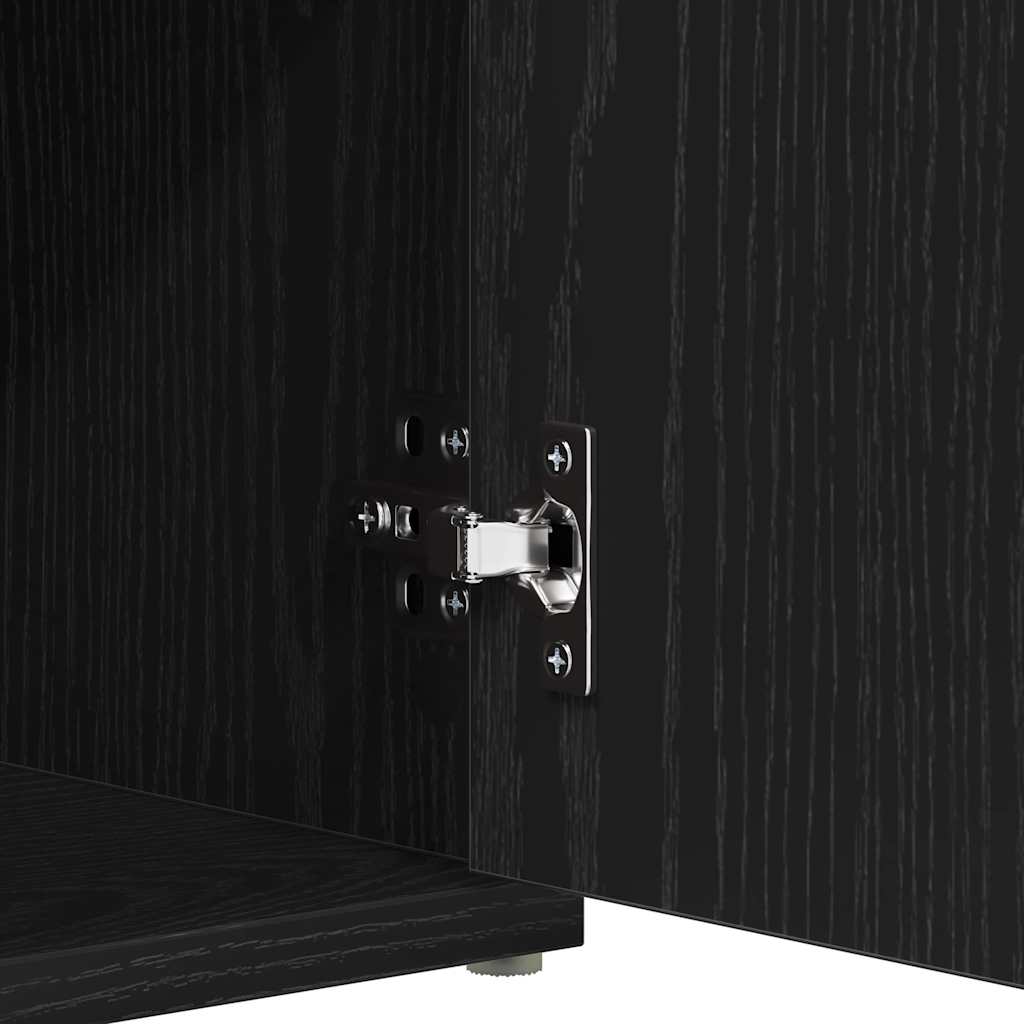 vidaXL Storage Bench Black Oak 102 x 32 x 50 cm Engineered Wood
