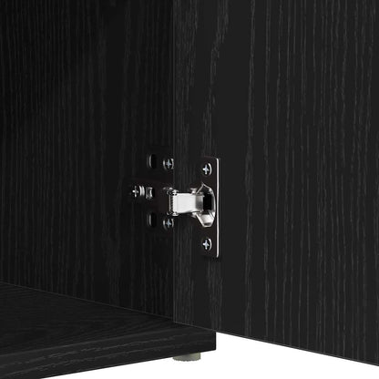 vidaXL Storage Bench Black Oak 102 x 32 x 50 cm Engineered Wood