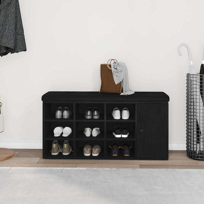 vidaXL Storage Bench Black Oak 102 x 32 x 50 cm Engineered Wood