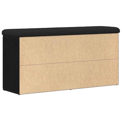 vidaXL Storage Bench Black Oak 102 x 32 x 50 cm Engineered Wood