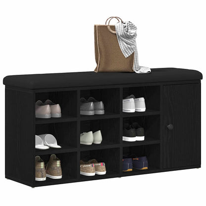 vidaXL Storage Bench Black Oak 102 x 32 x 50 cm Engineered Wood