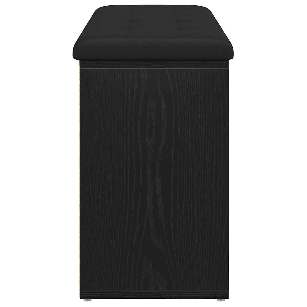vidaXL Storage Bench Black Oak 102 x 32 x 50 cm Engineered Wood