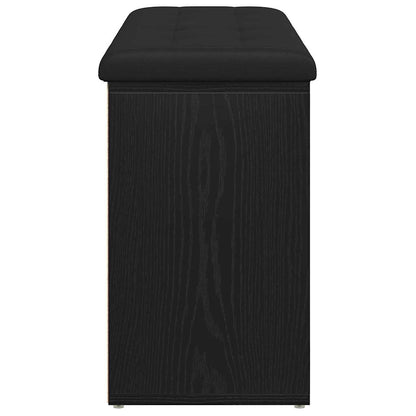 vidaXL Storage Bench Black Oak 102 x 32 x 50 cm Engineered Wood