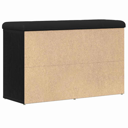 vidaXL Shoe Bench with Shelf Black 82 x 32 x 50 cm Engineered wood