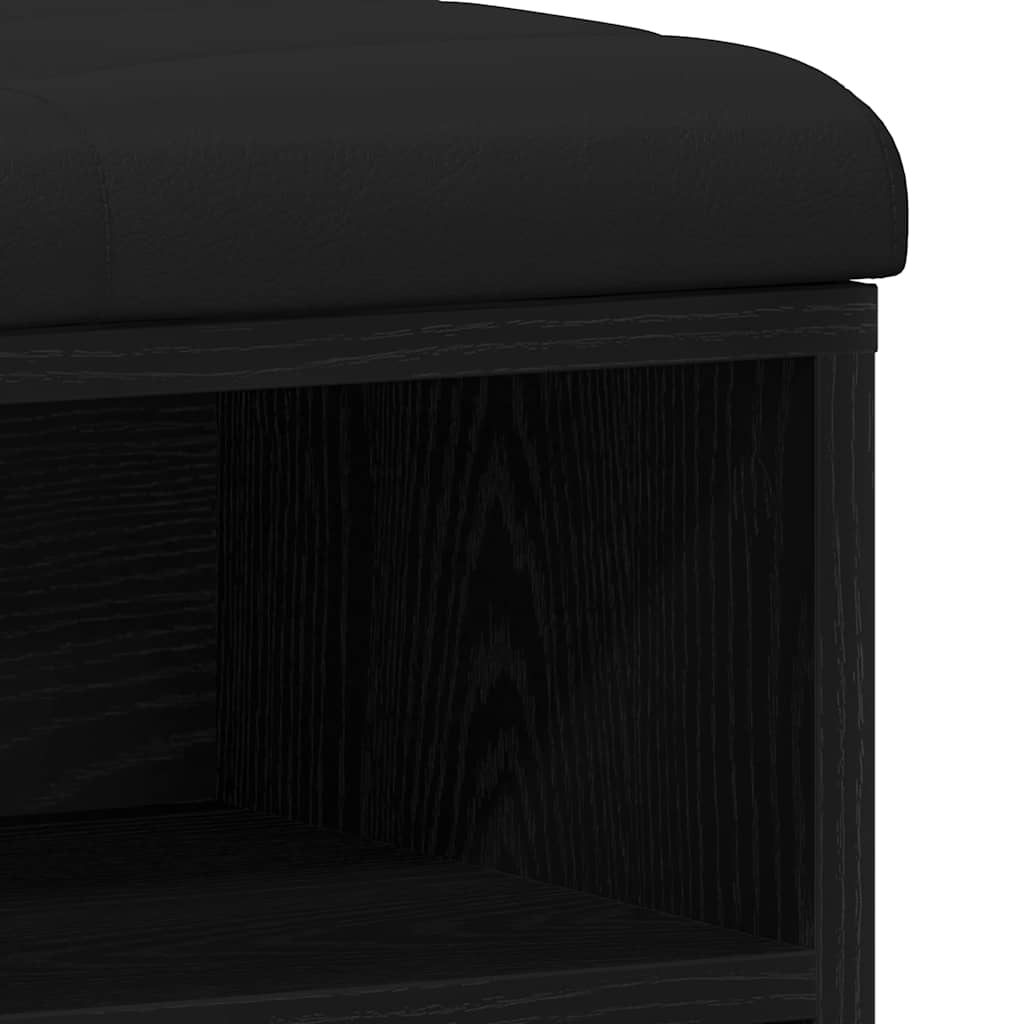 vidaXL Shoe Bench Black Oak 102 x 32 x 50 cm Engineered wood