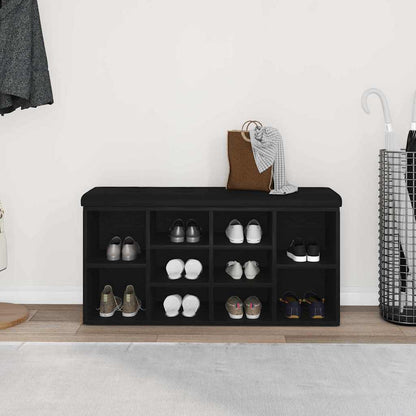 vidaXL Shoe Bench Black Oak 102 x 32 x 50 cm Engineered wood