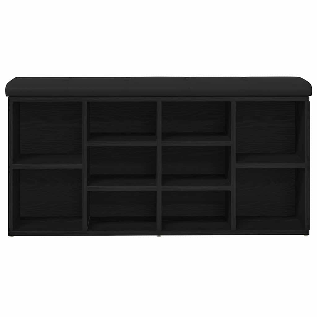 vidaXL Shoe Bench Black Oak 102 x 32 x 50 cm Engineered wood
