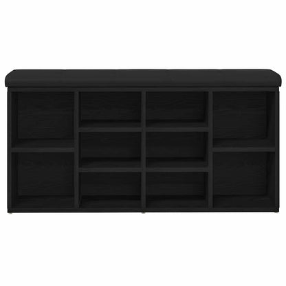 vidaXL Shoe Bench Black Oak 102 x 32 x 50 cm Engineered wood