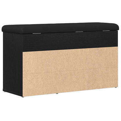 vidaXL Shoe Bench with Shelf Black 80 x 30 x 45 cm Engineered wood