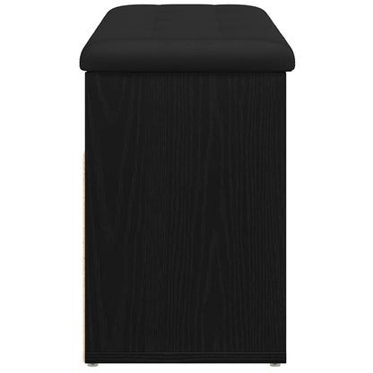 vidaXL Shoe Bench with Shelf Black 80 x 30 x 45 cm Engineered wood