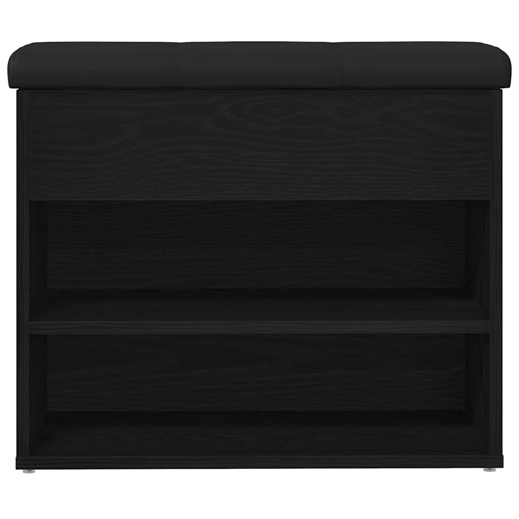 vidaXL Storage Bench Black Oak 62 x 32 x 50 cm Engineered Wood