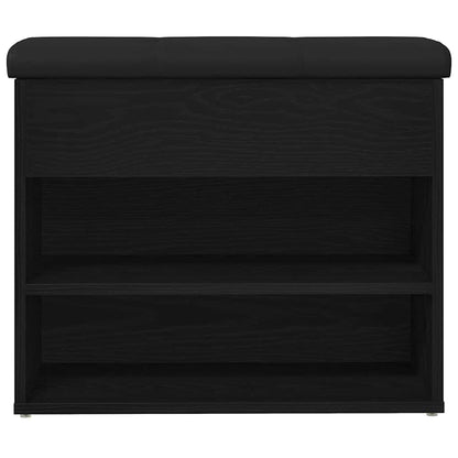 vidaXL Storage Bench Black Oak 62 x 32 x 50 cm Engineered Wood
