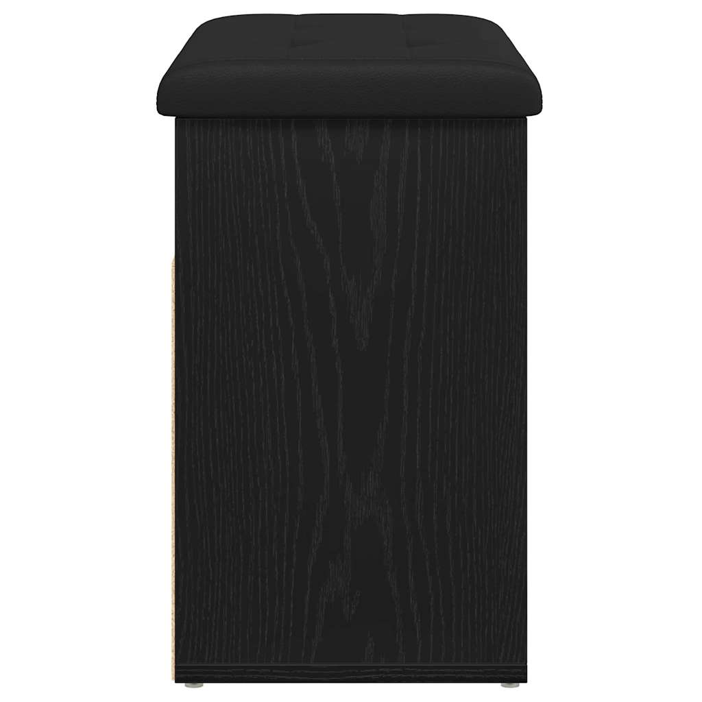 vidaXL Storage Bench Black Oak 62 x 32 x 50 cm Engineered Wood