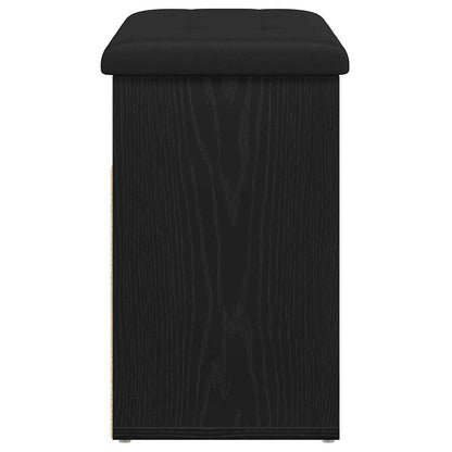 vidaXL Storage Bench Black Oak 62 x 32 x 50 cm Engineered Wood