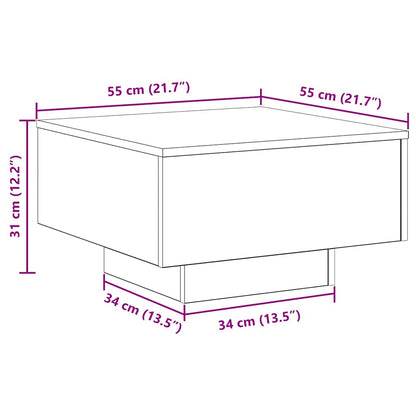 vidaXL Coffee Table Black Oak 55 x 55 x 31 cm