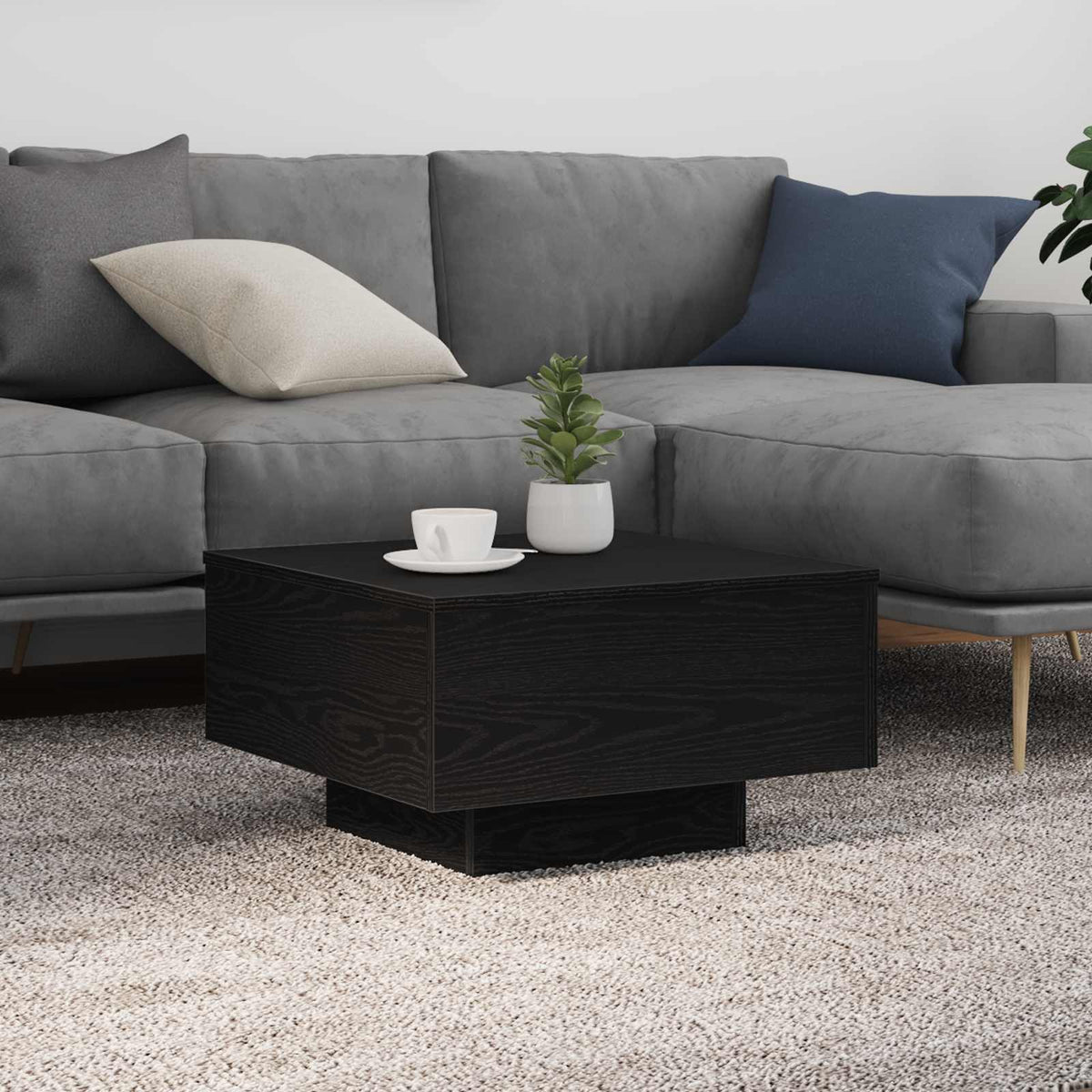 vidaXL Black Oak 55 x 55 x31 cm Engineered Wood