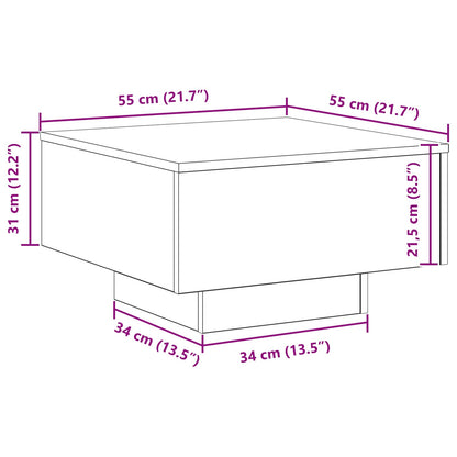 vidaXL Coffee Table Black Oak 55 x 55 x31 cm Engineered Wood