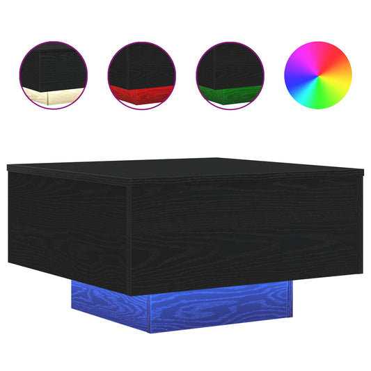 vidaXL Coffee Table Black Oak 55 x 55 x31 cm Engineered Wood