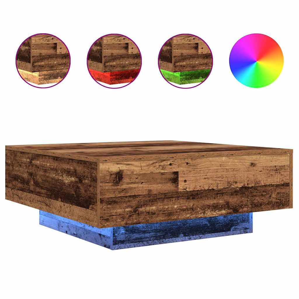 vidaXL Old Wood and Blue 80 x 80 x 31 cm Engineered Wood