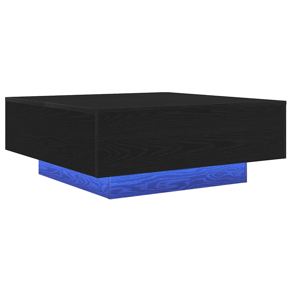 vidaXL Coffee Table Black Oak 80 x 80 x 31 cm Engineered Wood