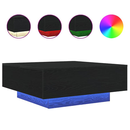 vidaXL Coffee Table Black Oak 80 x 80 x 31 cm Engineered Wood