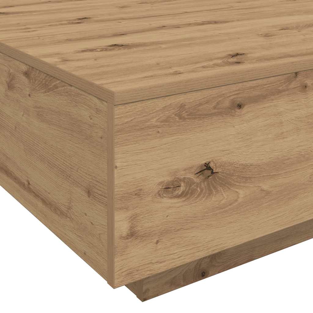 vidaXL Coffee Table with LED Strip Lights Artisan Oak Engineered Wood