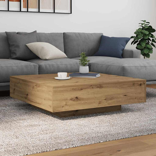vidaXL Coffee Table with LED Strip Lights Artisan Oak Engineered Wood