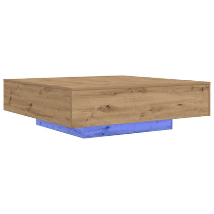 vidaXL Coffee Table with LED Strip Lights Artisan Oak Engineered Wood