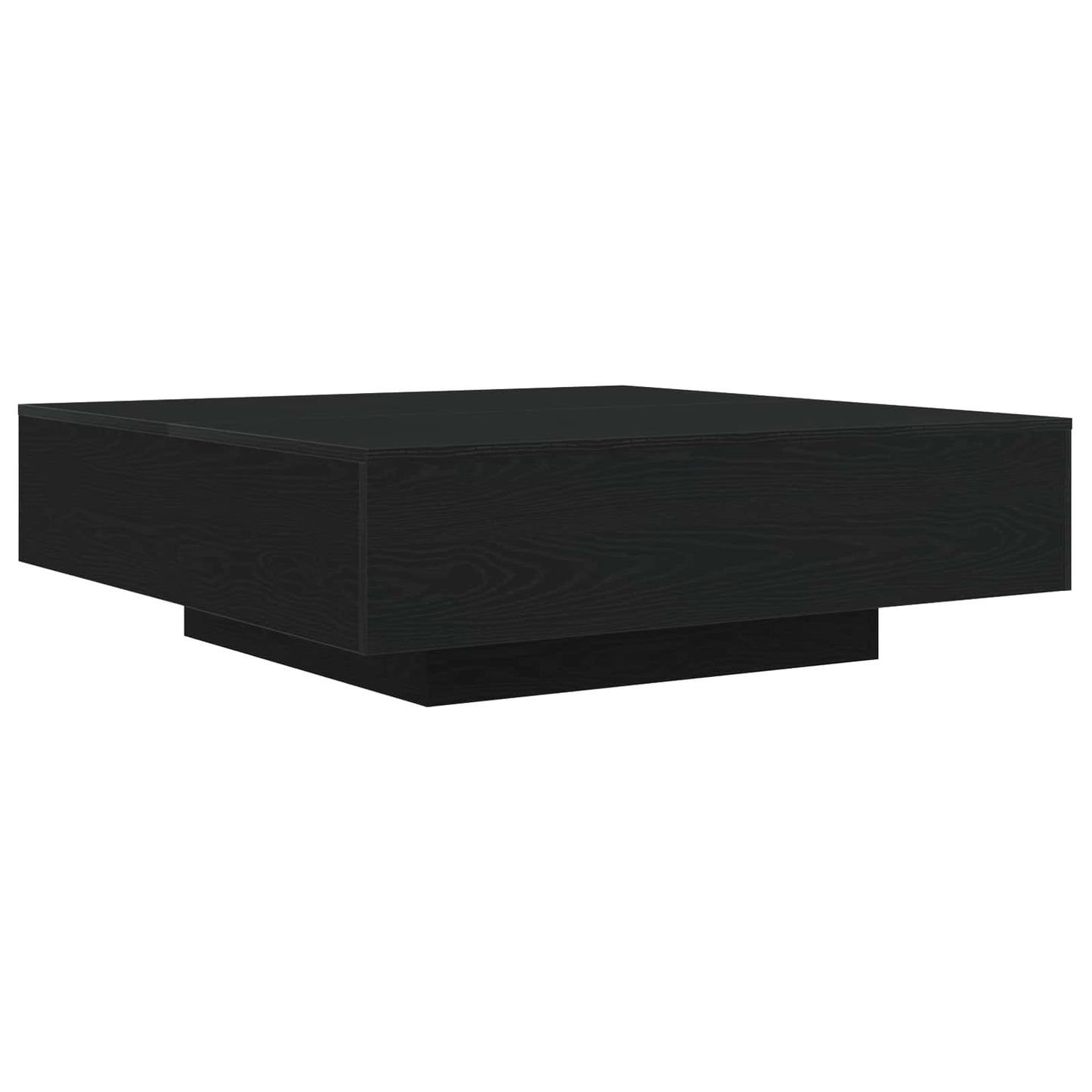 vidaXL Coffee Table with LED Strip Lights Black Oak 100 x 100 x 31 cm