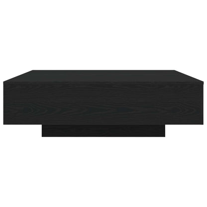 vidaXL Coffee Table with LED Strip Lights Black Oak 100 x 100 x 31 cm